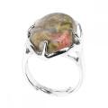 Gemstone 13x18 мм овальный кристалл регулируемый кольцо кольца натуральный камень кварцевые кольца для женщин мужские кольца кольца годовщины день рождения
