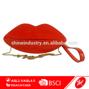 Fashion Red Lip PU Crossbody Bag