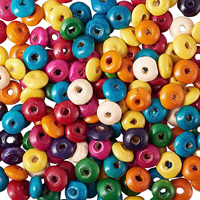 200pcs 8mm Rondelle Wood Beads