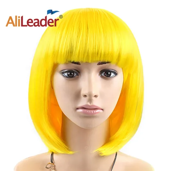 AliLeader Hot Sale Anime Bobo Wig Short Shoulder Length 23 Colors Bright Color Silky Straight Synthetic Bob Wig For Women