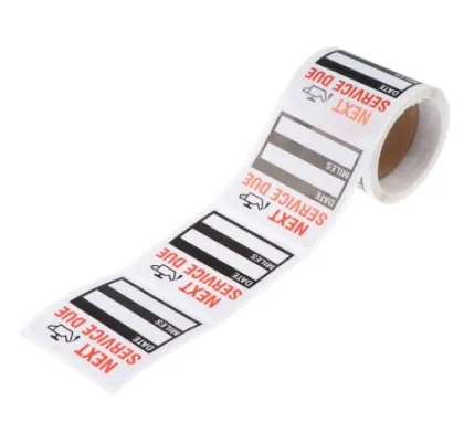 Oil Change Service Reminder Window Stickers - Adhesive Car Stickers