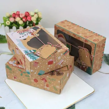 Christmas Kraft Paper Boxes With Christmas Tags