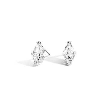 18K အဖြူရောင်ရွှေရောင် Marqueise Cut ဓာတ်ခွဲခန်း labondrings