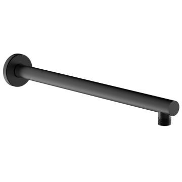 Round Matt Black Brass Shower Arm/Tube