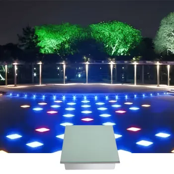 7W 12W RGB Stainless Steel Recessed LED Floor Brick Lights for Outdoor Parks