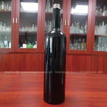 Round Black Weight 750 ML Wine Bottle Empty Wine Bottle