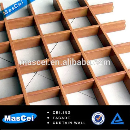 Faux wood aluminum metal grille ceiling