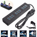 10-poort usb 3.0-hub met voedingsadapter