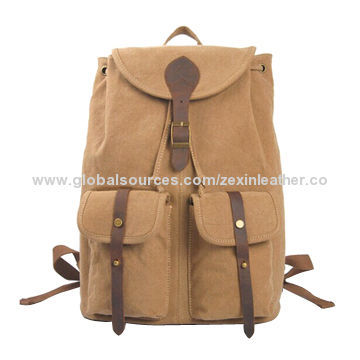 Daypacks made of canvas with double front pockets, flap closure, double shoulder strap, chic styleNew