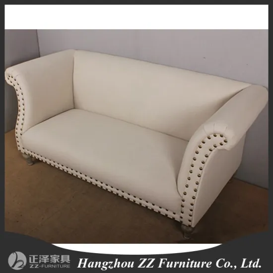 2015 new style simple design wooden frame sofa silver nail sofa furniture