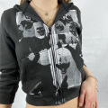 Custom Ladies Vintage Print Retro Zipped Track Jacket