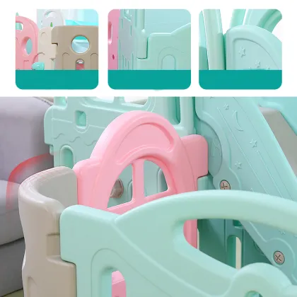 Updated Luxury Safety Plastic Playground: Indoor Playyards, Fences, Kids Baby Playpens with Swing and Slide