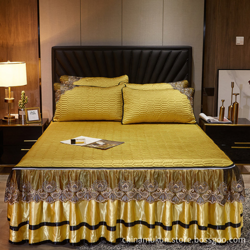 Bed Skirts 100% ice Silk Pattern bed skirts