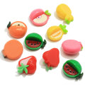 Varios tipos de cabujones de resina Kawaii con forma de fruta, adornos de bricolaje hechos a mano, decoración con encanto de limo