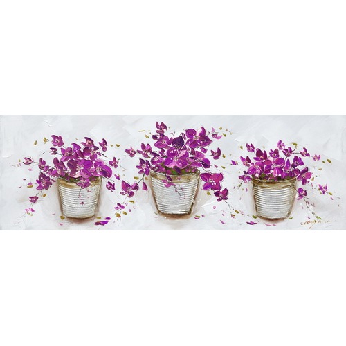 Wild Flower Bouquet Wall Art Purple Flower Oil Painting