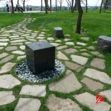 Black granite water fountain