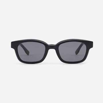 Rectangle Retro Acetate Unisex Sunglasses