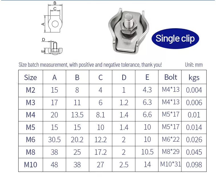 simplex wire rope clips