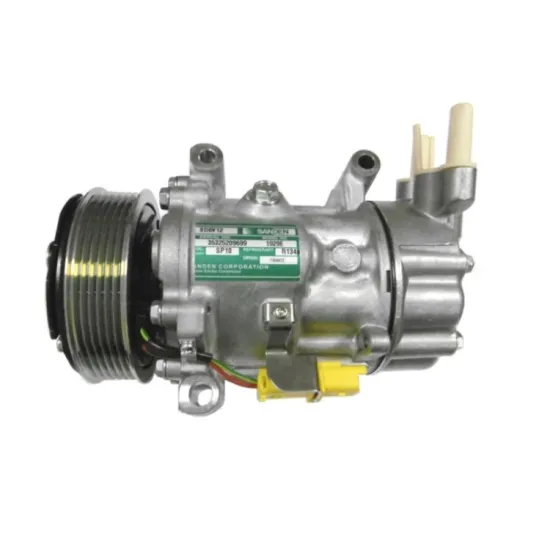 Sanden SD6V12 Compressor for Citroen, Fiat, Peugeot 206 (Part Numbers: 1450, 1908, 9671456680, 9655191580, 9684480480)