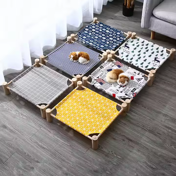 Summer Pet Hammock Sofa - Wooden Dog and Cat Bed for Camping