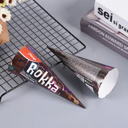 Custom Printed Food Grade Kraft Paper Ice Cream Cone Sleeves