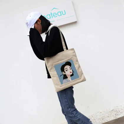 Custom single shoulder canvas bag with canvas bag