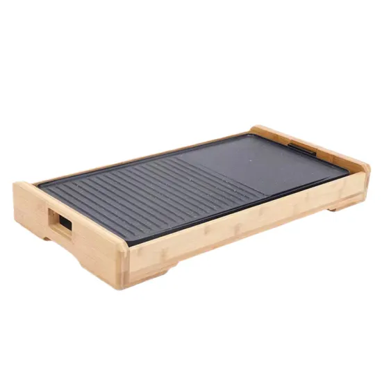 Electric Bamboo Griddle with Detachable press grill pan  large capacity with healthy