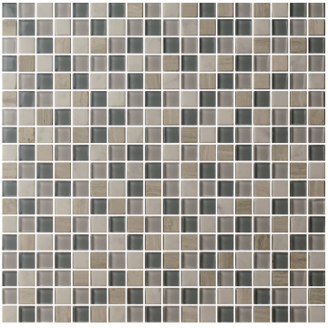 Mixcolor square shape 300x300x4mm Glass Mosaic Tiles