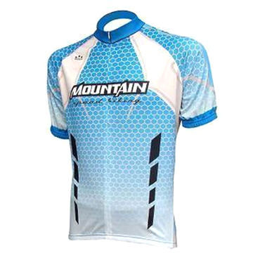 Comfortable men's cycling jersey with short sleeve, made of 92% polyester and 8% spandex