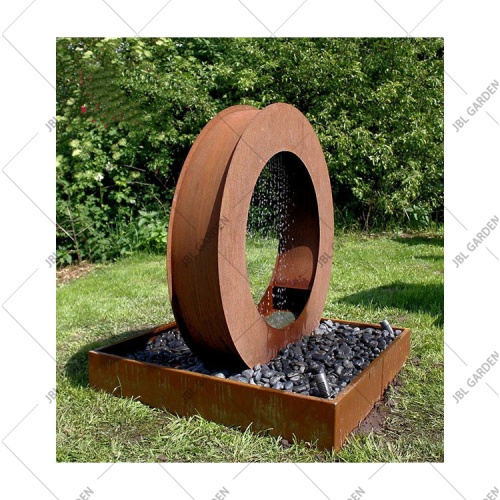 Corten Steel Garden Water ميزات نافورة العمود