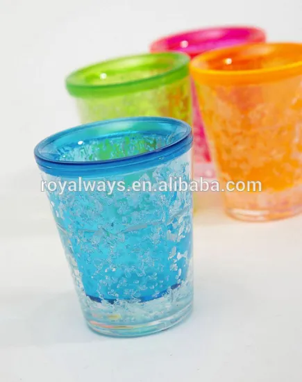 double wall plastic type freezer drinking glass cups Freezer gel Shot Glasses