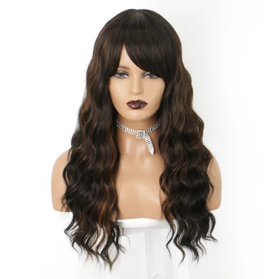 Aisi Hair Cheap Top Selling Natural Long Body Wave Black Mix Ombre Color For Women Wholesale Fiber Synthetic Hair Wigs