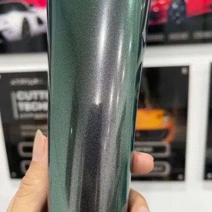 TSAUTOP ROHS PET Liner Super Micro Celadon Green Grey Car Wrap Vinyl Film