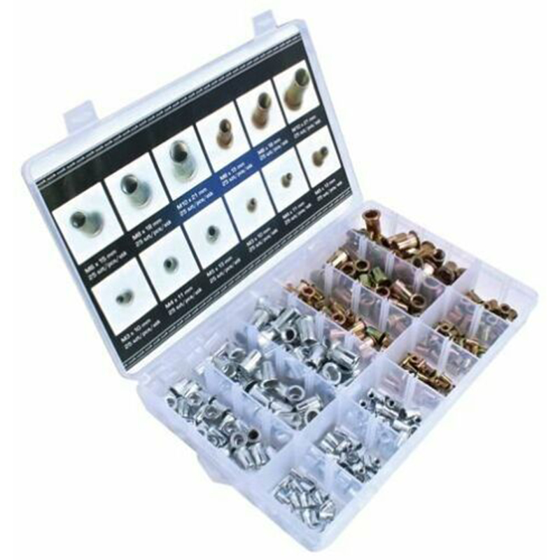 300pcs M3 M4 M6 M8 M10 Zinc Plated Flat Head Rivet Nuts Carbon Steel Rivet Nutserts Threaded Insert Rivet Nuts Insert Riveting