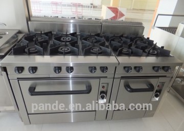 Commercial Stainless Steel gas stove with grill and oven