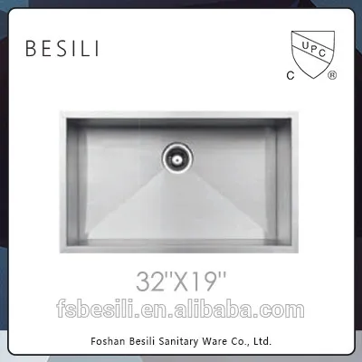 New Product Under Counter Sinks Double Bowl Handmade Sink With Drainer S3219