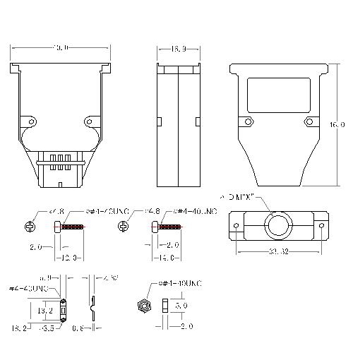 DBZES-15XX0 2 D-SUB METAL HOODS,15P,Straight,ETHERNET TYPE 