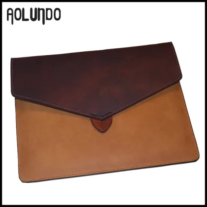 New design leather handmade handbag for tablet PC clutch handbags 2016