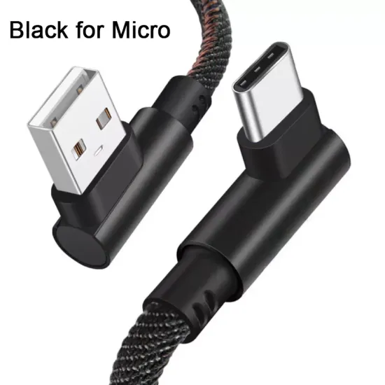 Fast Charging Durable Braided 90Degree USB Data Cable