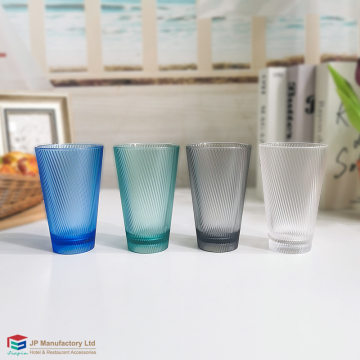 13 once di vetro ad alta palla - tazza di plastica colorata a strisce modellata da 400 ml