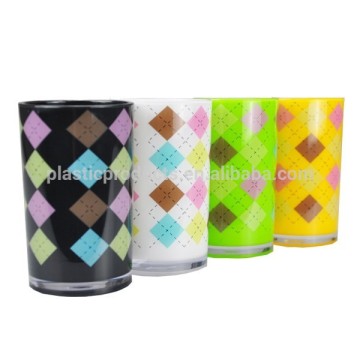Popular rhombus plastic toothbrush tumbler for home use