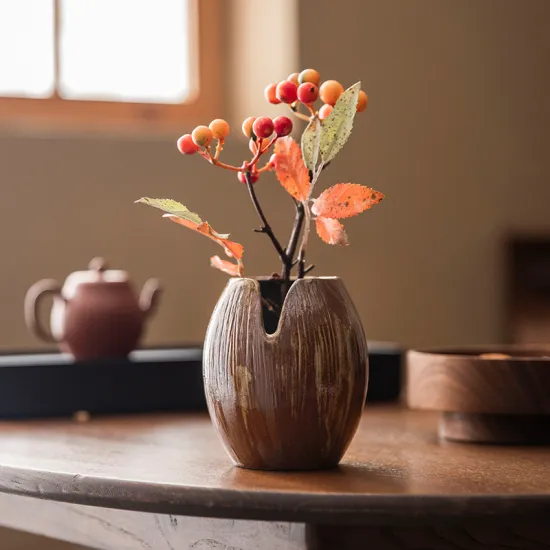 New Chinese Wabi Sabi Study Decorative Ceramic Table Vase: Aesthetic and Cultural Exploration