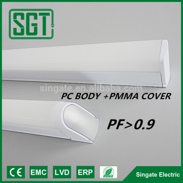 PC BODY +PMMA COVER wire or colorful end cap led batten fitting lamp