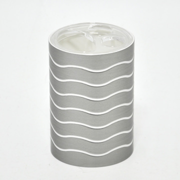 Round Silver Plastic Wave Toothbrush Holder