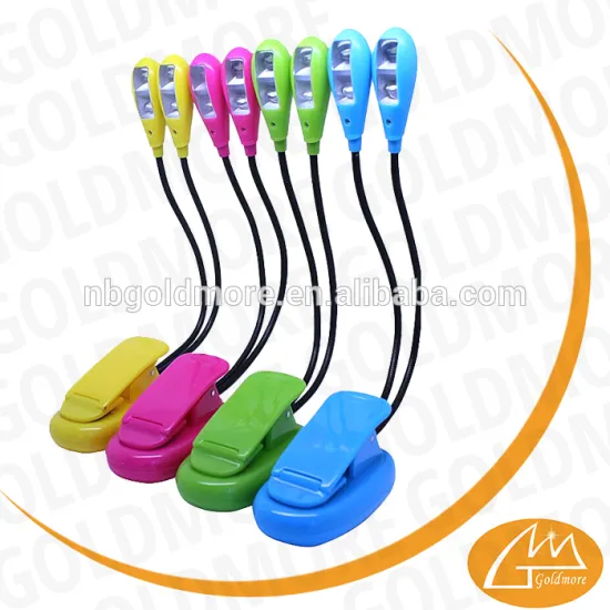 Colourful 2 Dual Arm Flexible Clip Book reading Music Stand Lamp White LED Light