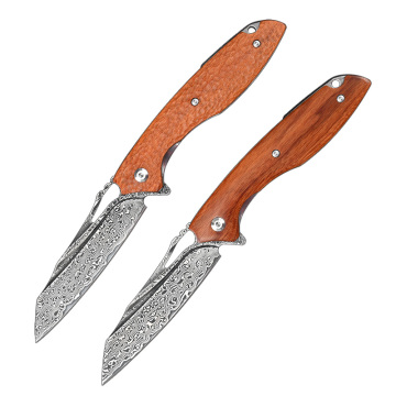 High Quality Damascus Pocket Knife - Self Defense EDC Tool for Survival Hunting and Tactical Use
