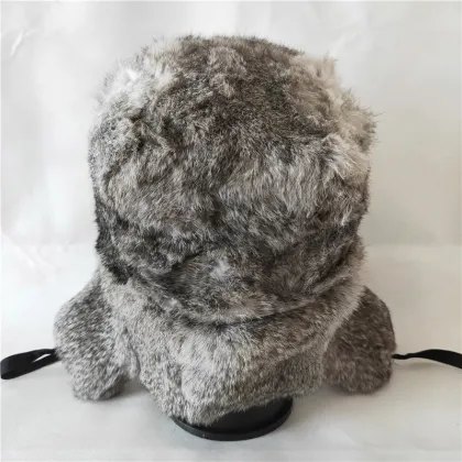 Winter Hat Russian Rabbit Fur Ushanka Rabbit Fur Trapper Hat