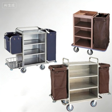 Hotel Linen Cart with Quiet Wheels for Efficient Room Service