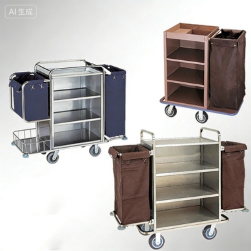 Hotel Linen Cart with Quiet Wheels for Efficient Room Service