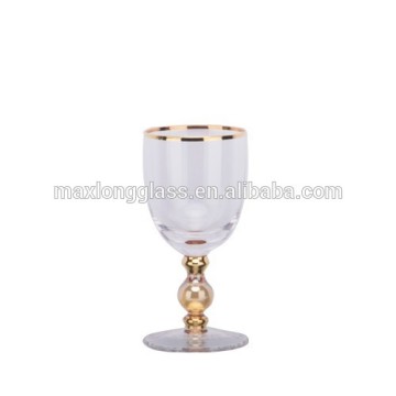 Clear Red Wine Flute with gold painting, 260ml